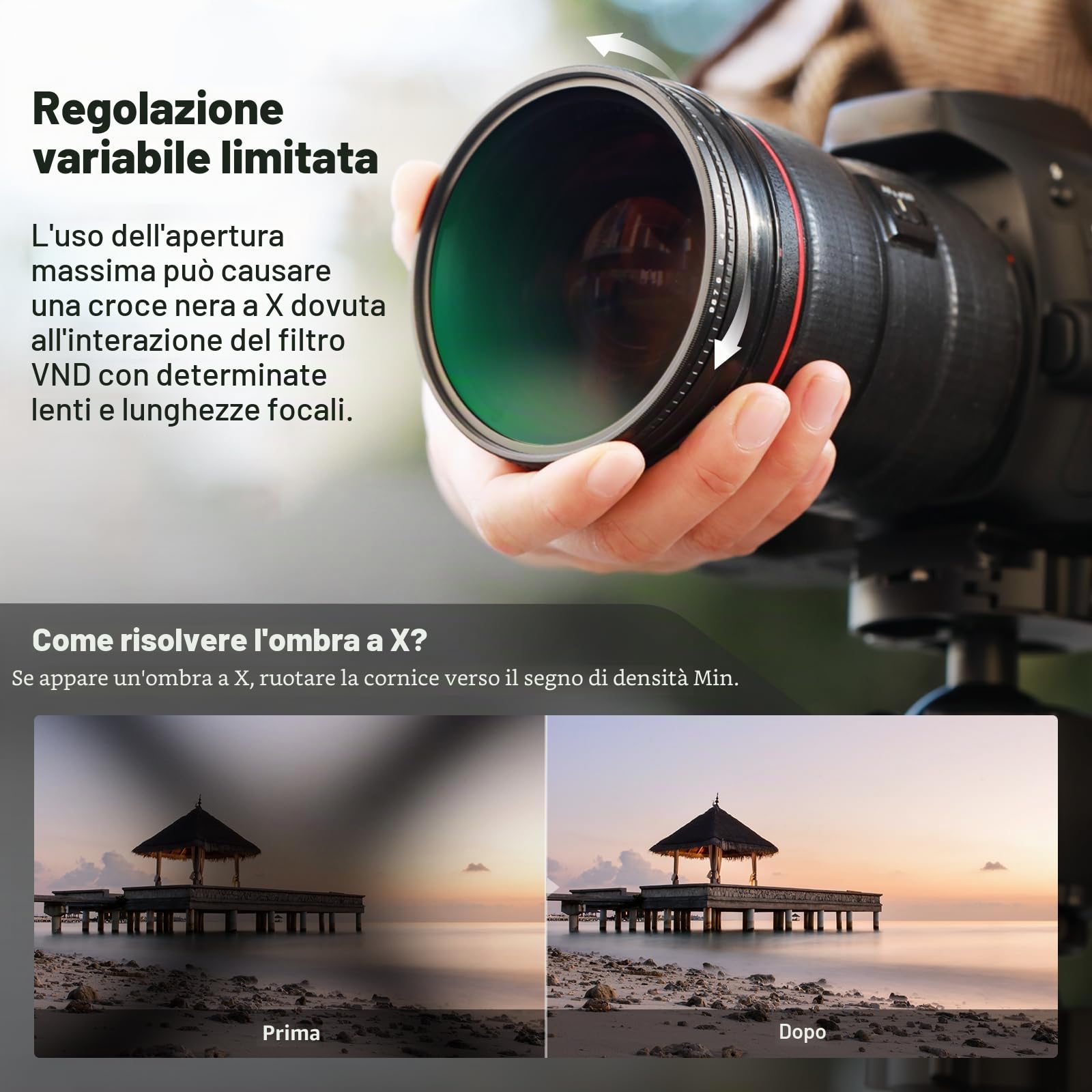NEEWER Filtro True Color Variable ND2-ND400 da 67 mm, filtro VND a densità neutra regolabile con vetro ottico HD multi rivestito/telaio in alluminio/idrorepellente/resistente ai graffi