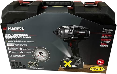 PARKSIDE Performance Cordless Impact Wrench PASSP 20- Li X20V, max. 1898 Nm, up to M33, 1/2"(in Transport case, Without Battery and Charger)