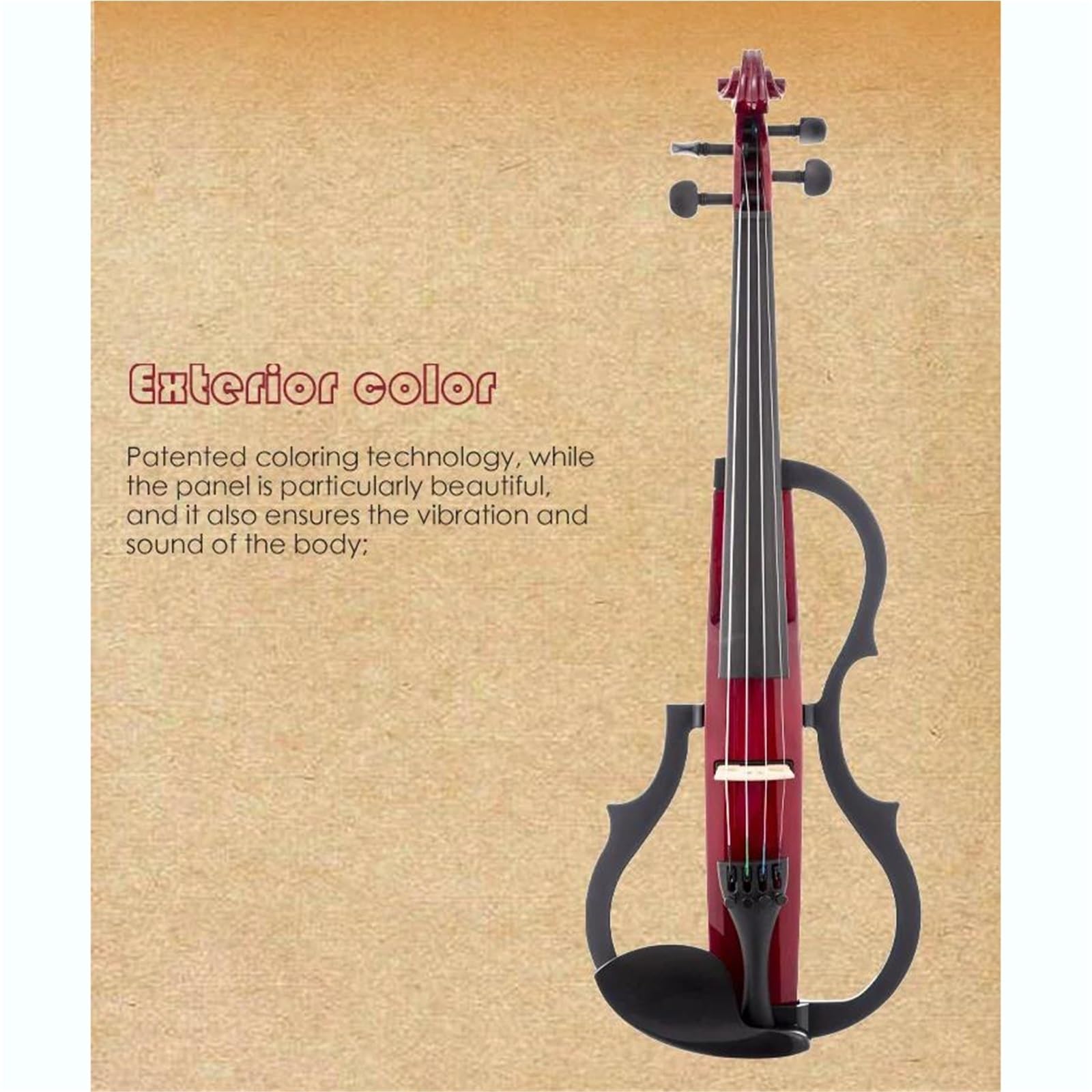 Kit Di Violino Professionale Violino Elettrico Rosso Per Principianti 4/4 3/4 1/2 1/4 Violino Elettrico Fatto A Mano