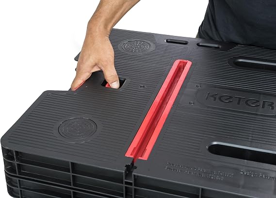 Keter Master Pro series folding tool bench, plastic, can carry up to 450 kg, including two 30 cm clamps, weatherproof, dimensions: 91 x 55.5 x 75.5 cm