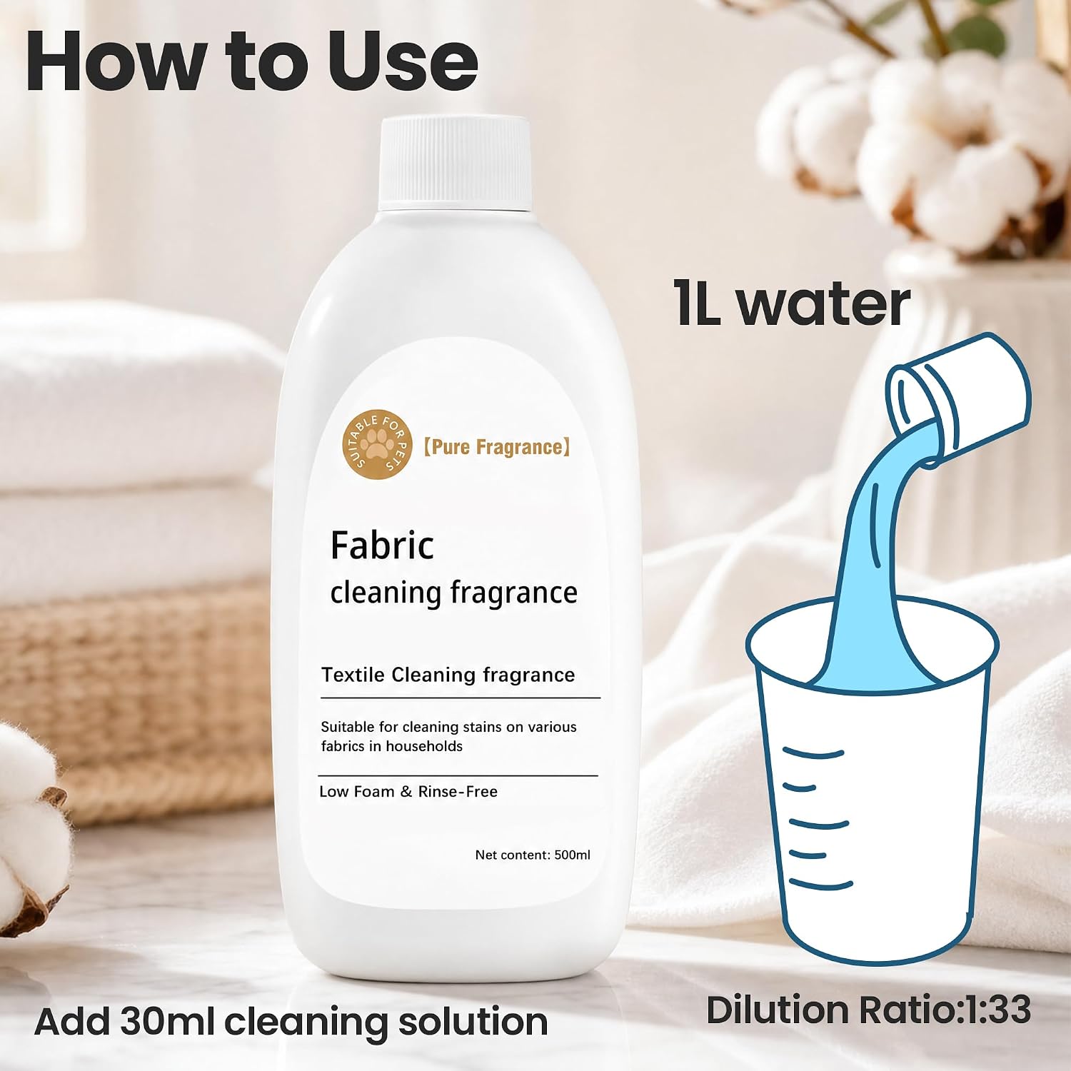 2-Pack Fabric Cleaning Solution Compatible with Uwant Carpet Cleaner,Spot Cleaner for Couches, Carpets, Mattresses & Auto Interior (16.9 fl oz)