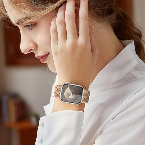 Miniatura 5 de Matelasse - Correas grabadas para Apple Watch Band de 1.614 in, 1.575 in, 1.772 in, 1.732 in, 1.496 in, 1.654 in, correa deportiva de repuesto para