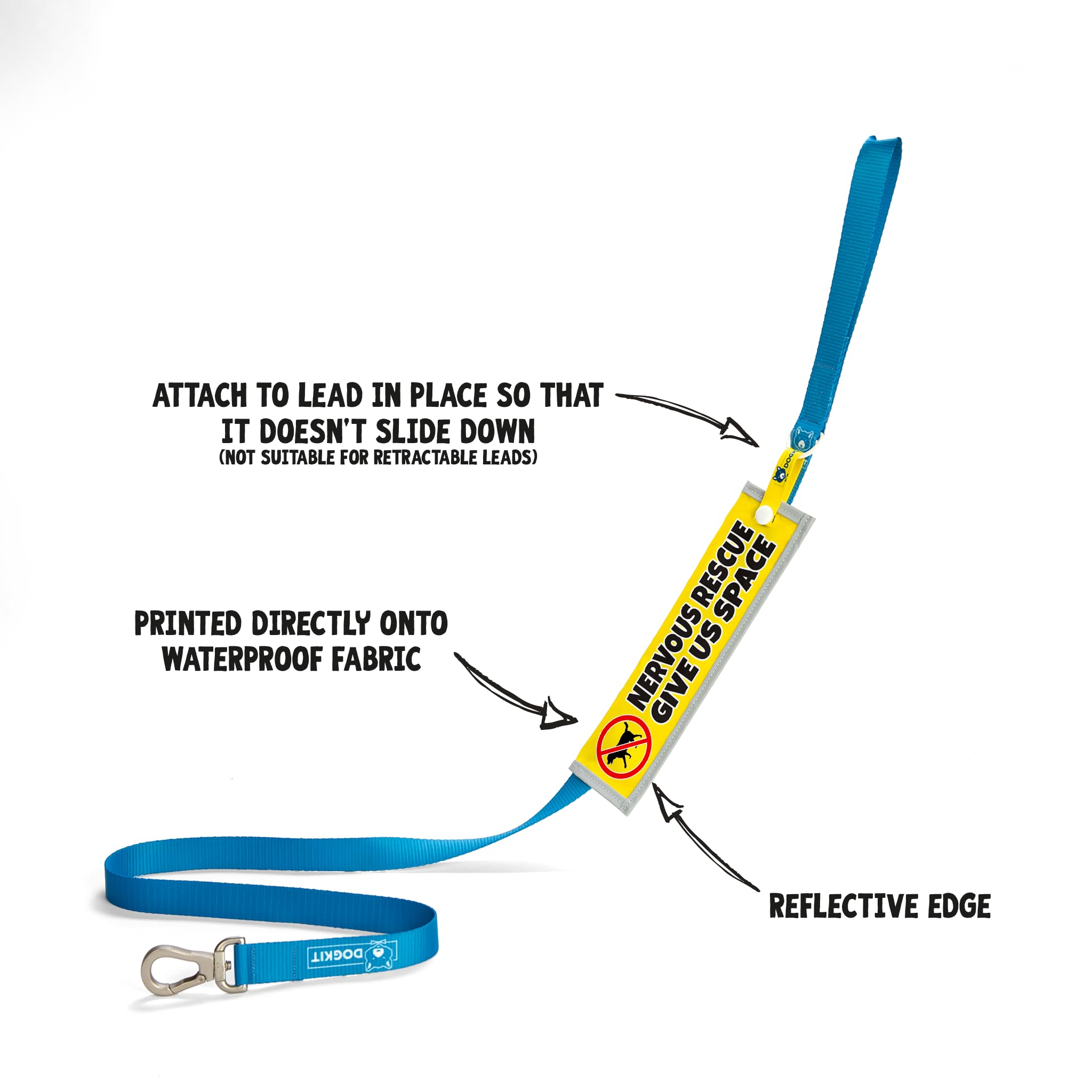 Nervous Rescue, Give Us Space, Space Awareness Sleeve for Reactive Nervous Dogs Reflective, Waterproof - Image 3