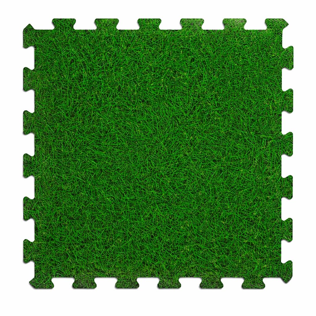 Baldosas de Foam para Piscina 50 x 50 cm – Set de 8 Piezas Tipo Puzzle – Base Exterior Extra Gruesa y Suave para Piscina, Piscina Infantil, Zona de Juegos & terraza – Efecto césped