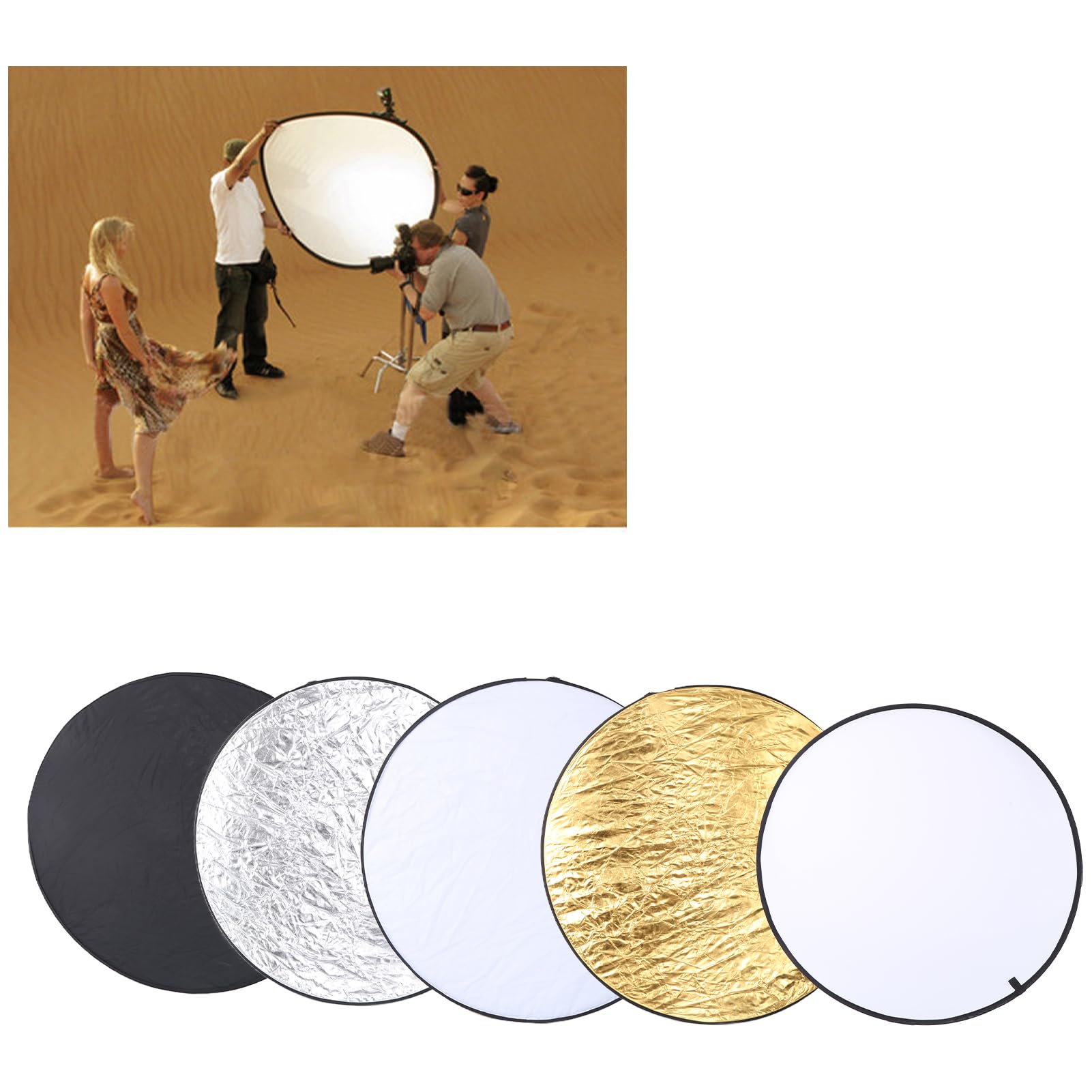 Light Diffuser Photography Diffuser Light Diffuser Sheet 110cm 5 in 1 Handhold Collapsible Round Disc Light Reflector Portable Photography Diffuser