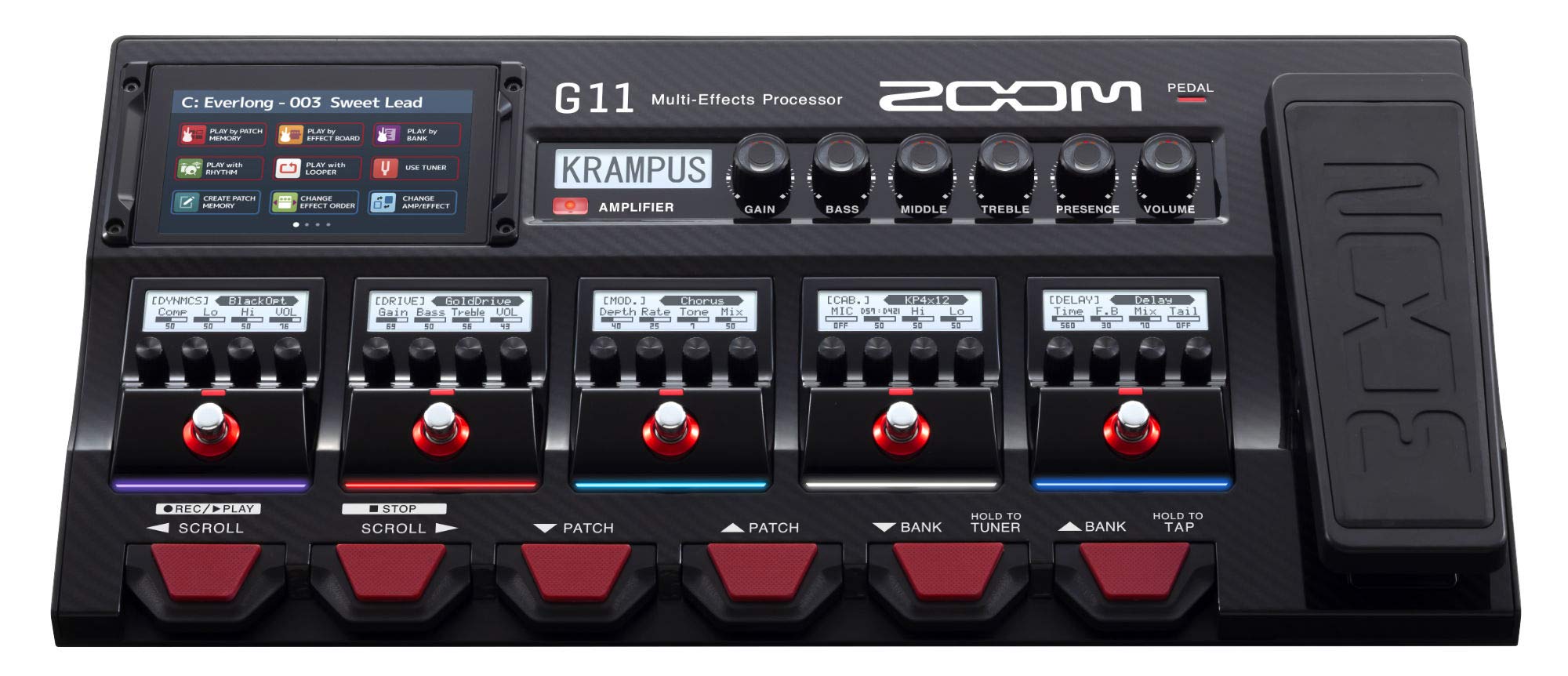 Zoom G11 - pédalier multieffets avec réponses impulsionnelles - écran tactile - interface audio