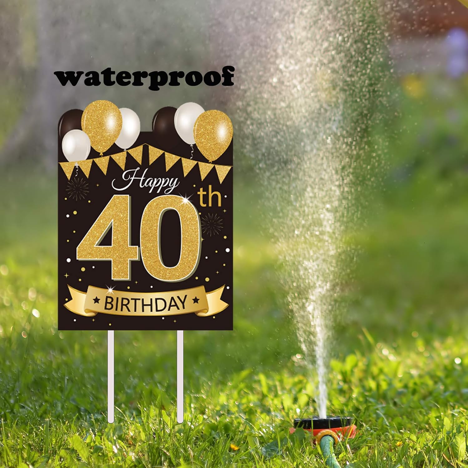 Happy 40th Birthday Yard Sign for Men Large 40th Birthday Decorations Yard Signs with Stakes and Outdoor Lawn Decorations