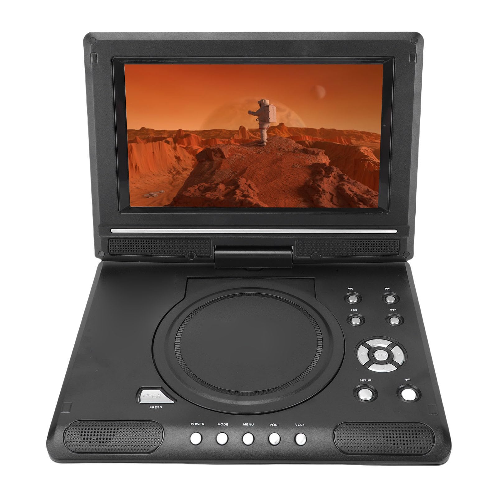 Fabater Lettore DVD Portatile con Riproduzione Full HD 1080p, Schermo, Due Altoparlanti, Supporto USB Remoto per Viaggi in Auto, Materiale ABS (Spina europea)