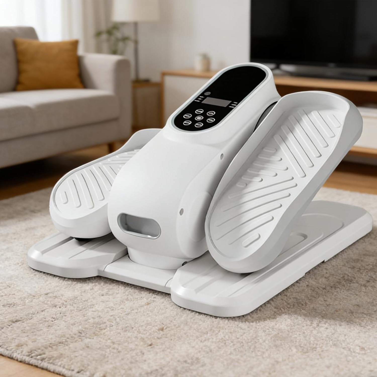 Under Desk Elliptical Machine, Electric Silent Pedal Exerciser, Magnetic Resistance Adjustable Intensity, Portable Leg Workout Equipment for Home Office Use