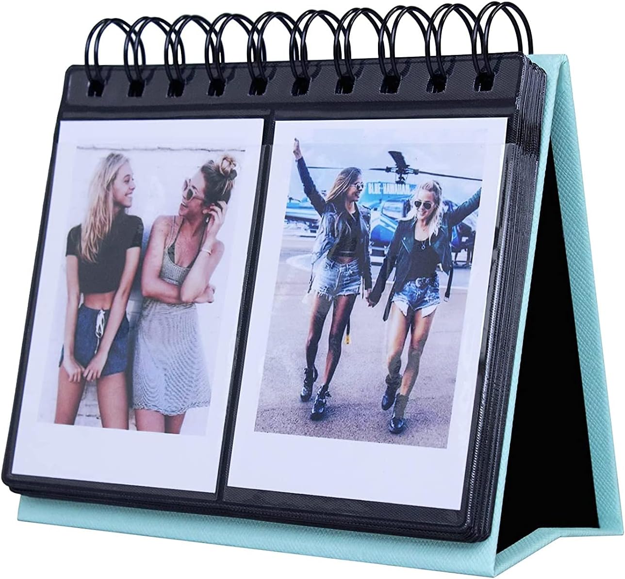 FotoCart 68 Pockets Desk Calendar Style Photo Album for Fujifilm Instax Mini 7s 8 25 50s 70 90/ Polaroid Z2300/ Polaroid Pic 300 P/Polaroid Snap Films (Ice Blue)