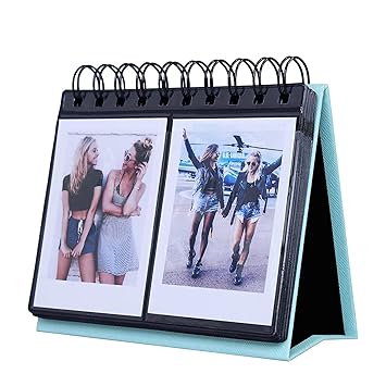 FotoCart 68 Pockets Desk Calendar Style Photo Album for Fujifilm Instax Mini 7s 8 25 50s 70 90/ Polaroid Z2300/ Polaroid Pic 300 P/Polaroid Snap Films (Ice Blue)