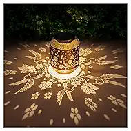 Hummingbird Solar Lanterns Outdoor Waterproof Garden Decor Birthday Gifts for Mom Women Grandma Metal Hanging Solar Lights Outdoor Decoration for Patio,Yard,Porch,Backyard