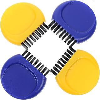 GOOHOCHY Cepillo para Palos De Golf Multifuncional, 4 Piezas (2 Amarillo 2 Azul), Tamaño Mini, Material Resistente, Limpiezas Flexibles para Balones y Palos, Portátil para Campo De Prácticas y Golf