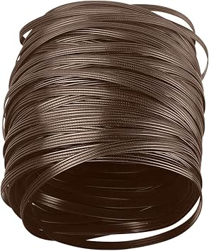 230Ft/1.1Lb Wicker Repair Kit, Wicker Repair Supplies, Flat Plastic Rattan Weaving Material for Rattan Patio Furniture Sofa Chair Table Repair and Storage Basket Dark Coffee with Ribbing
