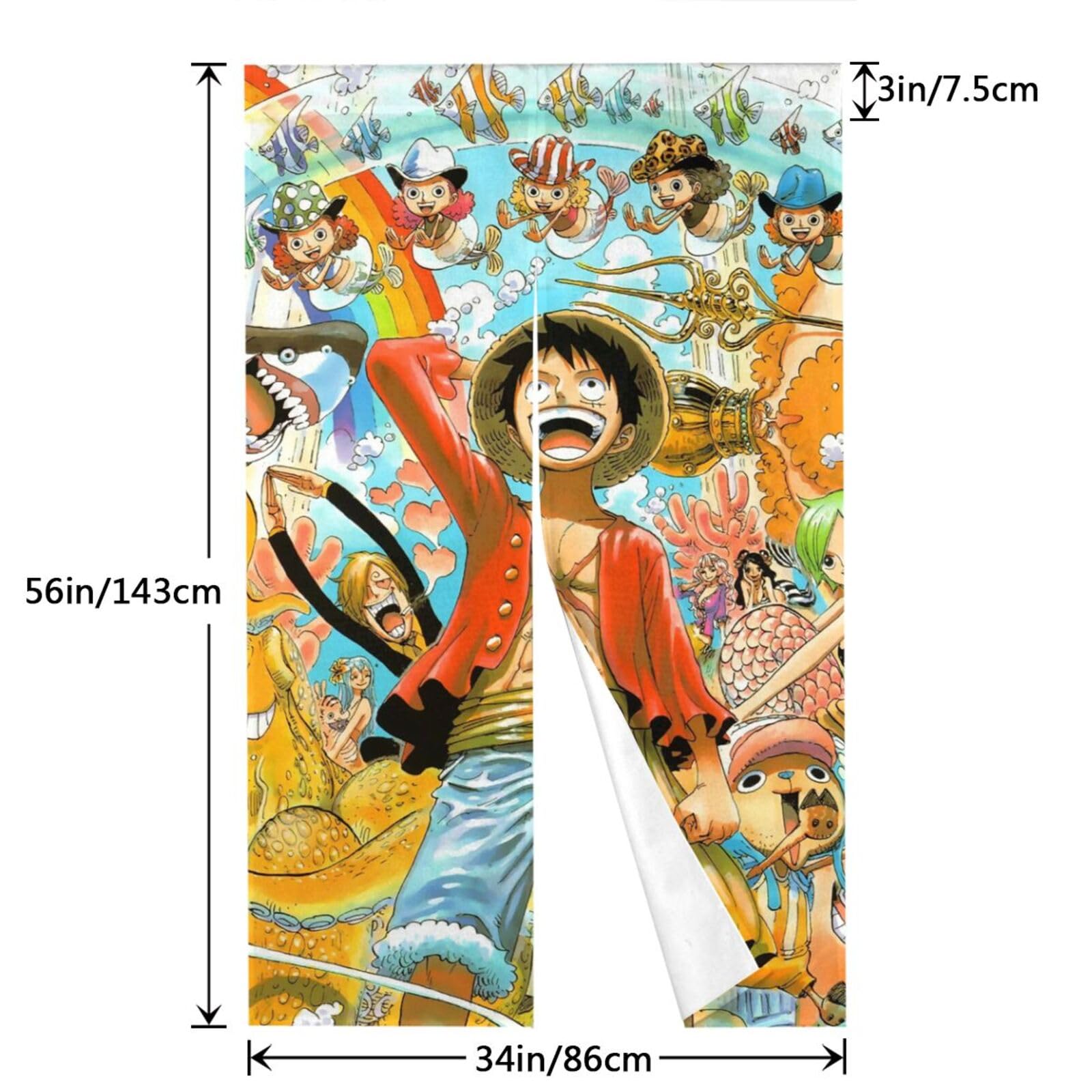 ワンピースONE PIECE　キャラクターカーテン　遮光1級 Amazon｜ワンピース ONE PIECE ルフィ ドアカーテン のれん カーテン