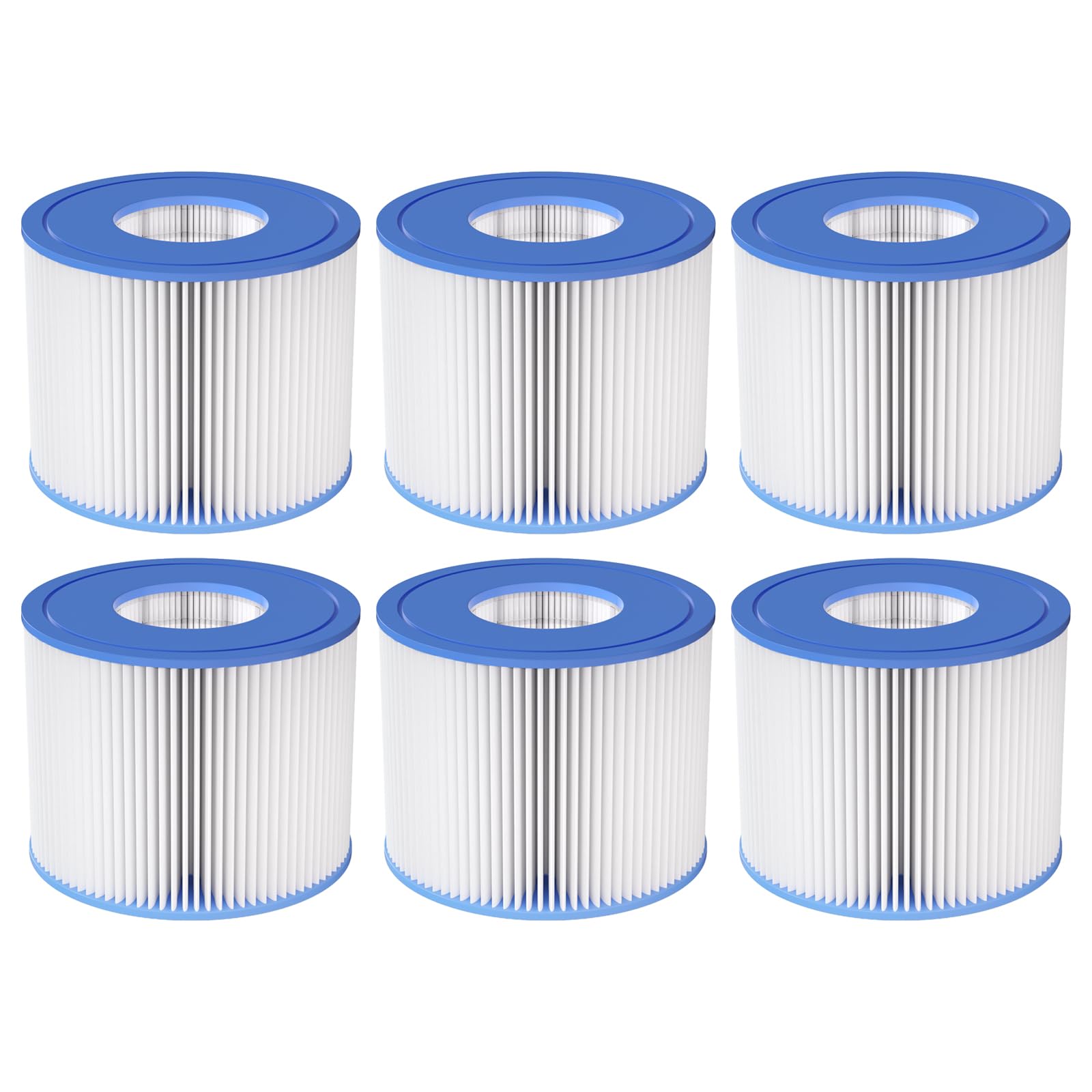 Cartuccia di ricambio per filtro spa e vasca idromassaggio tipo VI per filtri Coleman, compatibile con filtro gonfiabile per vasca idromassaggio (confezione da 6)