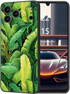 Case for iPhone 17 Pro,Ultra Thin Silicone Soft Frosted TPU Shock-Absorption Anti-Scratch Protective Case for iPhone 17 Pro,Green Banana Leaves