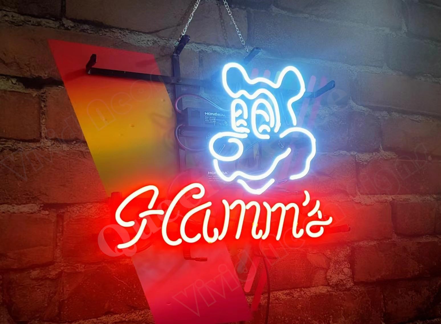 Urby Hamms Real Glass Neon Light Sign Home Beer Bar Pub Windows Garage W...