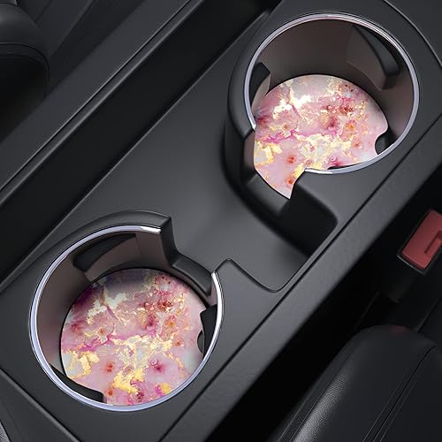 Miniatura 6 de Nipichsha Posavasos para automóvil, posavasos para portavasos de automóvil, paquete de 2 posavasos antideslizantes, tapete de goma para taza de