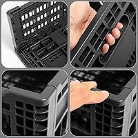 Vista 5 de Contenedor de almacenamiento plegable, 52 litros, caja de almacenamiento de plástico resistente, cajas de leche de alta resistencia, almacenamiento