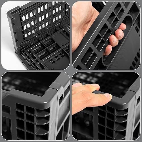 Miniatura 5 de Contenedor de almacenamiento plegable, caja de almacenamiento de plástico resistente de transferencia de 52 litros, cajas de leche, almacenamiento