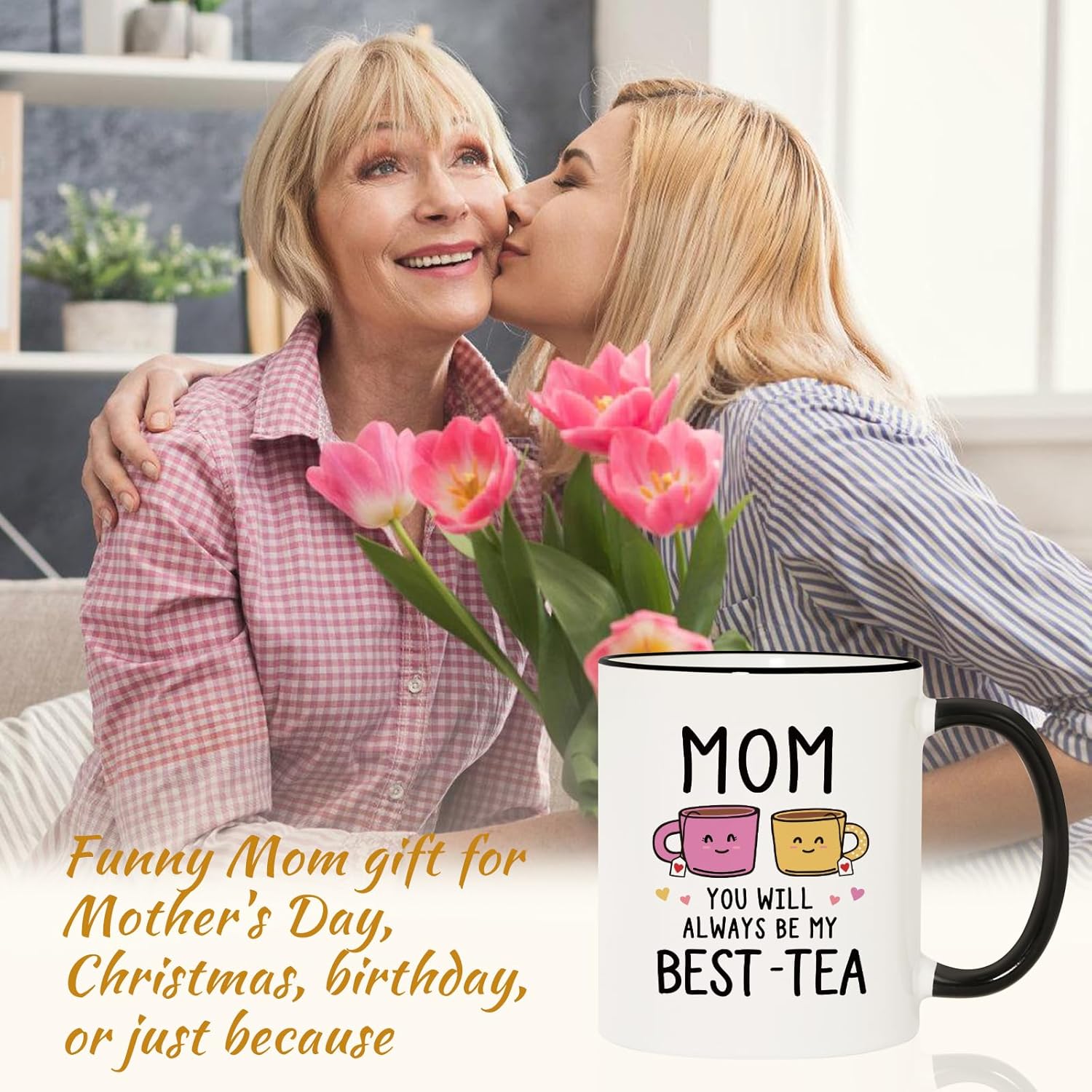 Aurahouse Valentines Day Gifts for Mom, Best-Tea Mom Mug, Mom Birthday Gifts from Daughter Son, Mother Gifts, Christmas Mothers day Birthday Gifts for Moms, 11oz - Image 2