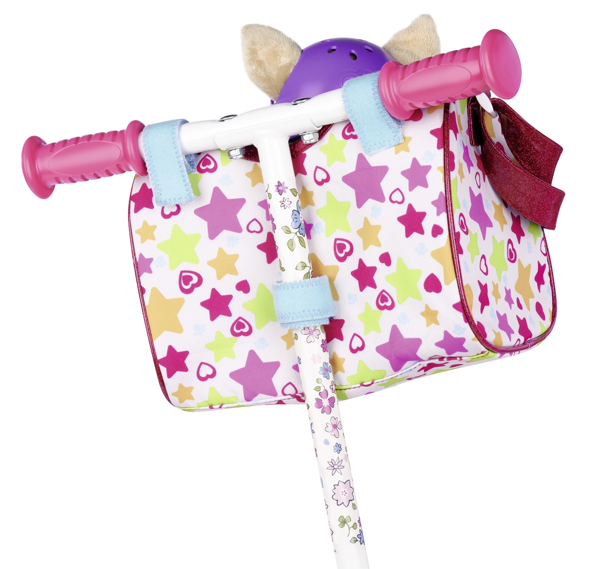 Simba Chi Chi Love Grand Tour Chien en Peluche Chihuahua avec Casque dans Un Sac de Transport Cool pour vélo ou Guidon de Scooter, 20 cm, à partir de 3 Ans