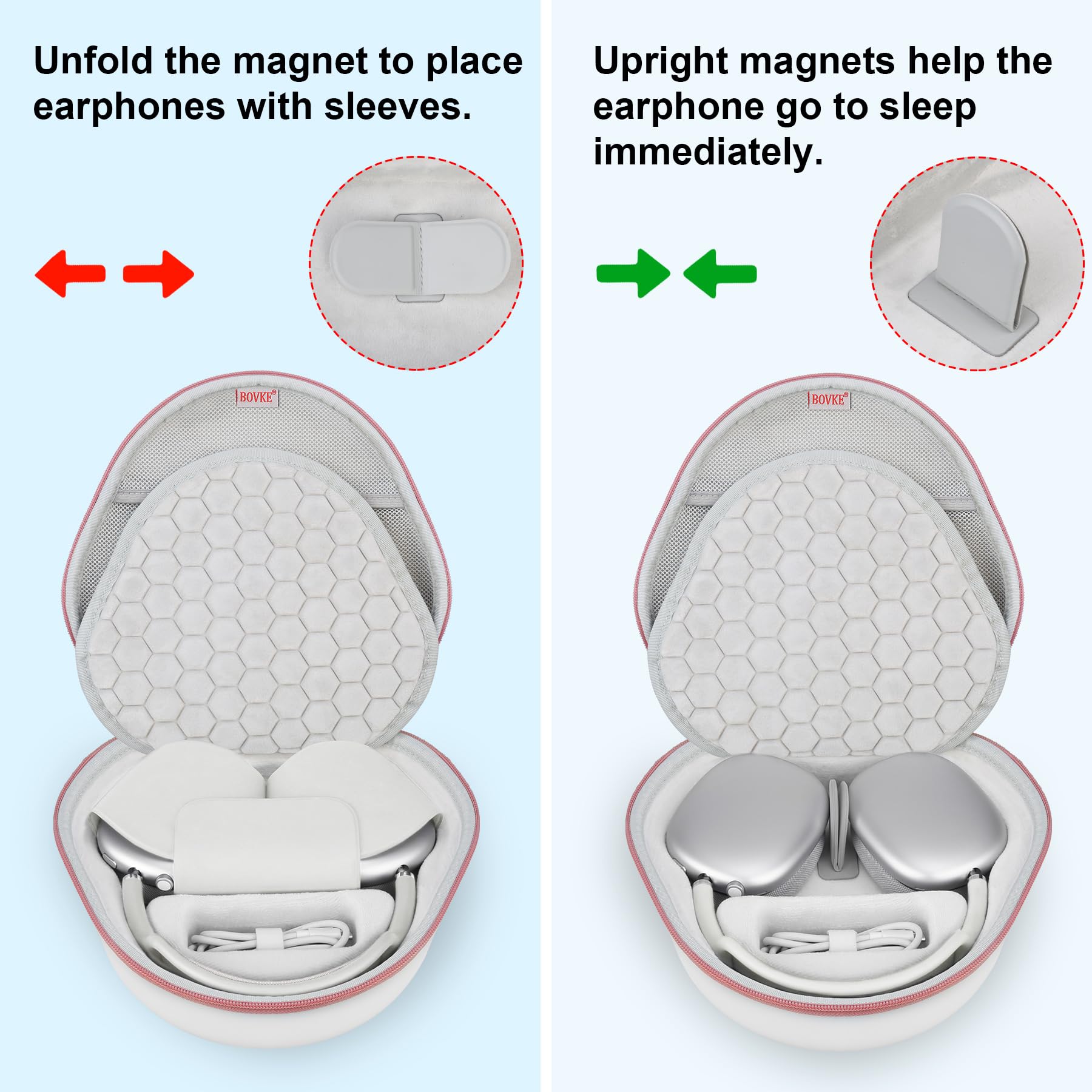 BOVKE Hard Case with Sleep Mode for Apple AirPods Max 2 / AirPods Max Wireless Over-Ear Headphones - Image 3