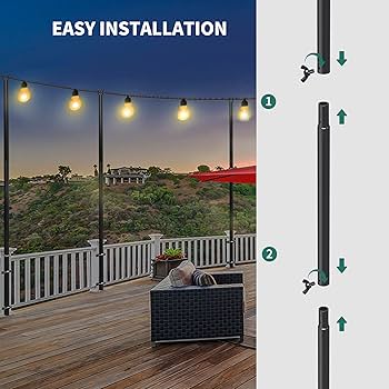 ｂｅｂｅ Amazon.com: YITAHOME 8 Pack String Light Pole, 11ft 4-in-1