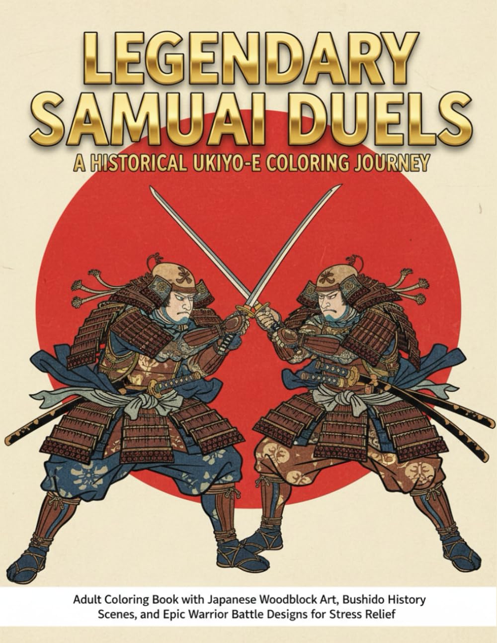 Legendary Samurai Duels: A Historical Ukiyo-e Coloring Journey: Adult Coloring Book with Japanese Woodblock Art, Bushido History Scenes, and Epic Warrior Battle Designs for Stress Relief
