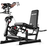 ANCHEER Leg Extension and Curl Machine, Adjustable Leg Curl Machine, Seated Leg Extension and Lying Curl Machine for Home Gym, Leg Workout Equipment with Cable System