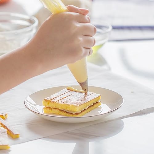 Miniatura 7 de Juego de bolsas y puntas, kit de suministros de decoración de pasteles con 100 bolsas de pastelería de 12 pulgadas, 16 puntas de tubería, 3