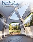JOYTUTUS Dual-Use SUV Tent, SUV Tents for Camping with Rainfly, Strong Four Steel Frame Poles, 4-9 Person Car Tent with Ventilated Double Door Design, Movie Screen, Fit for SUV CUV Van