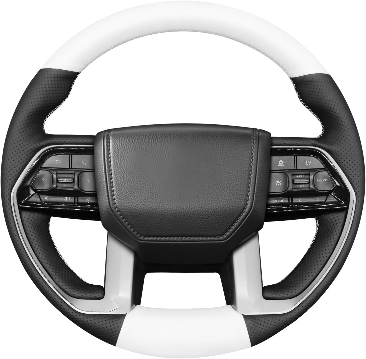 MEWANT Hand Sewn Steering Wheel Cover Wrap for Toyota Tacoma 2024 / Tundra 2022-2024 / Sequoia 2023-2024 Steering Wheel Accessories for Toyota