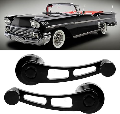 Miniatura 2 de Manija de ventana de aleación de 2 piezas, manivela elevadora para Ford y automóvil clásico (negro)
