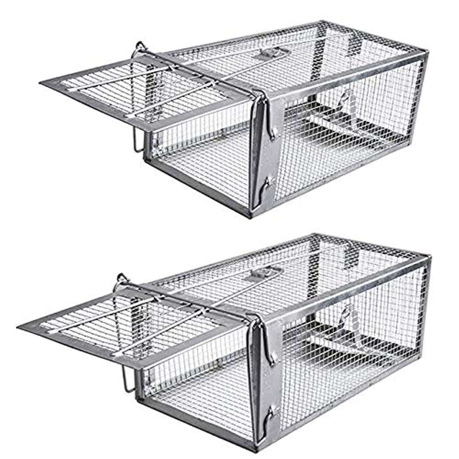 2pcs Silver Rat Cage Trap Snap Humane Safe Mouse Rodent