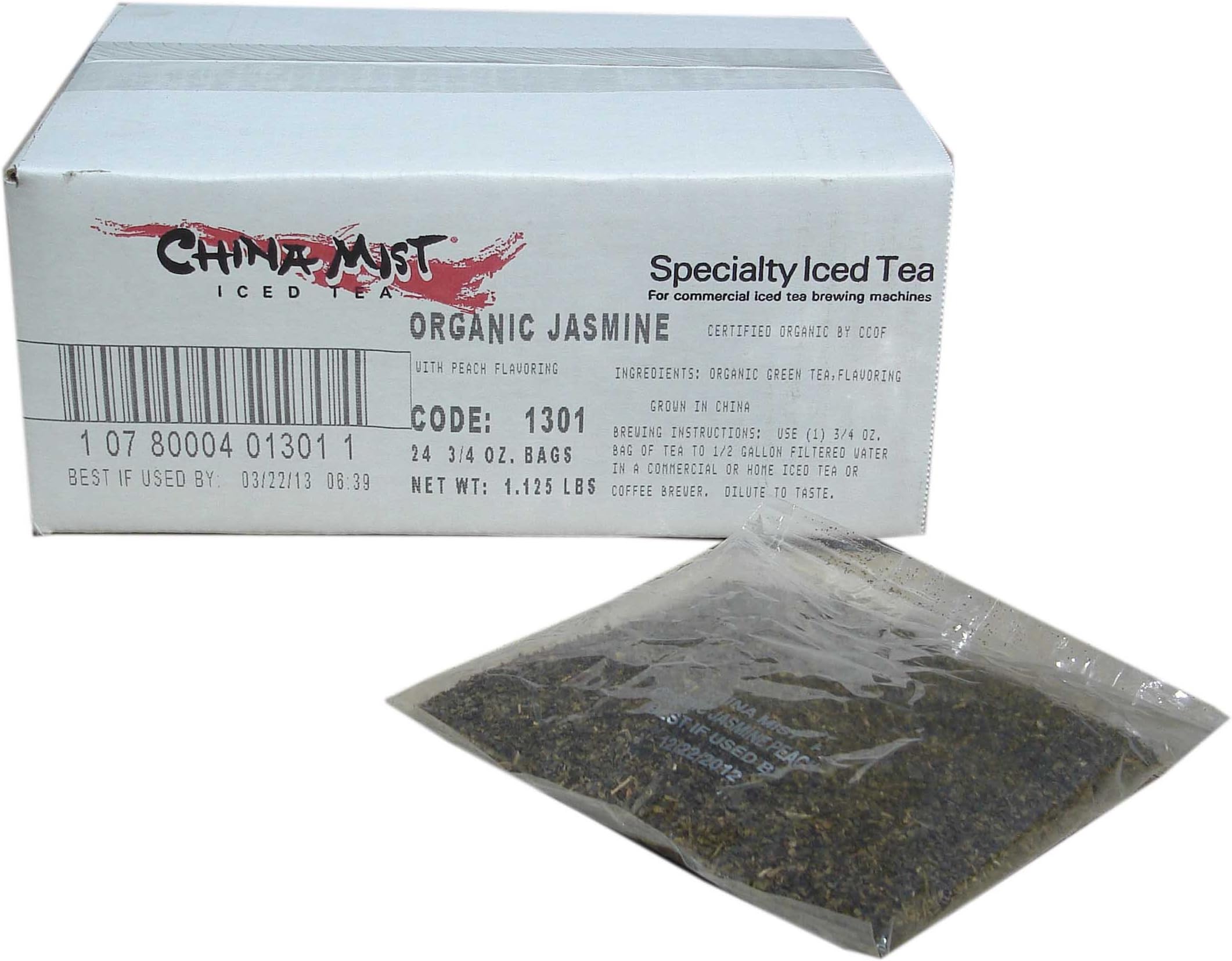 China Mist Organic Jasmine Peach Bulk Loose Iced Green Tea