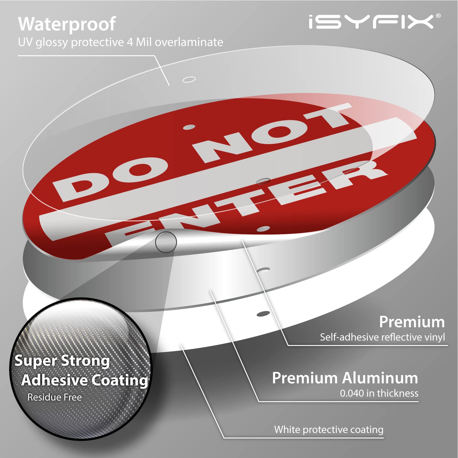 Snapklik.com : iSYFIX Do Not Enter Sign 1 Pack 12 Inch 100% Rust Free ...