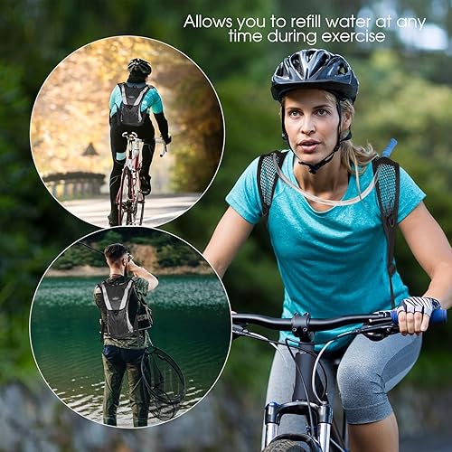 Miniatura 7 de Mochila de hidratación para deportes al aire libre con bolsa de agua grande (2 litros) y múltiples bolsillos para senderismo, ciclismo, correr