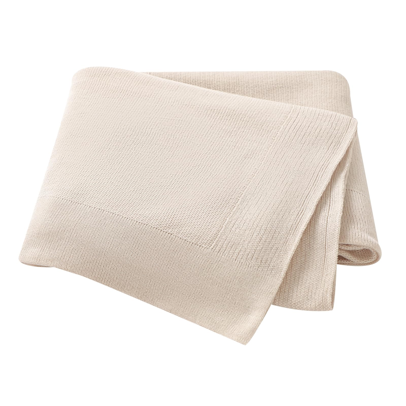 mimixiong Baby Blanket 100% Cotton Knit Baby Blankets Baby Gifts Baby Essentials for Newborn, 100 x 80 cm Baby Camel