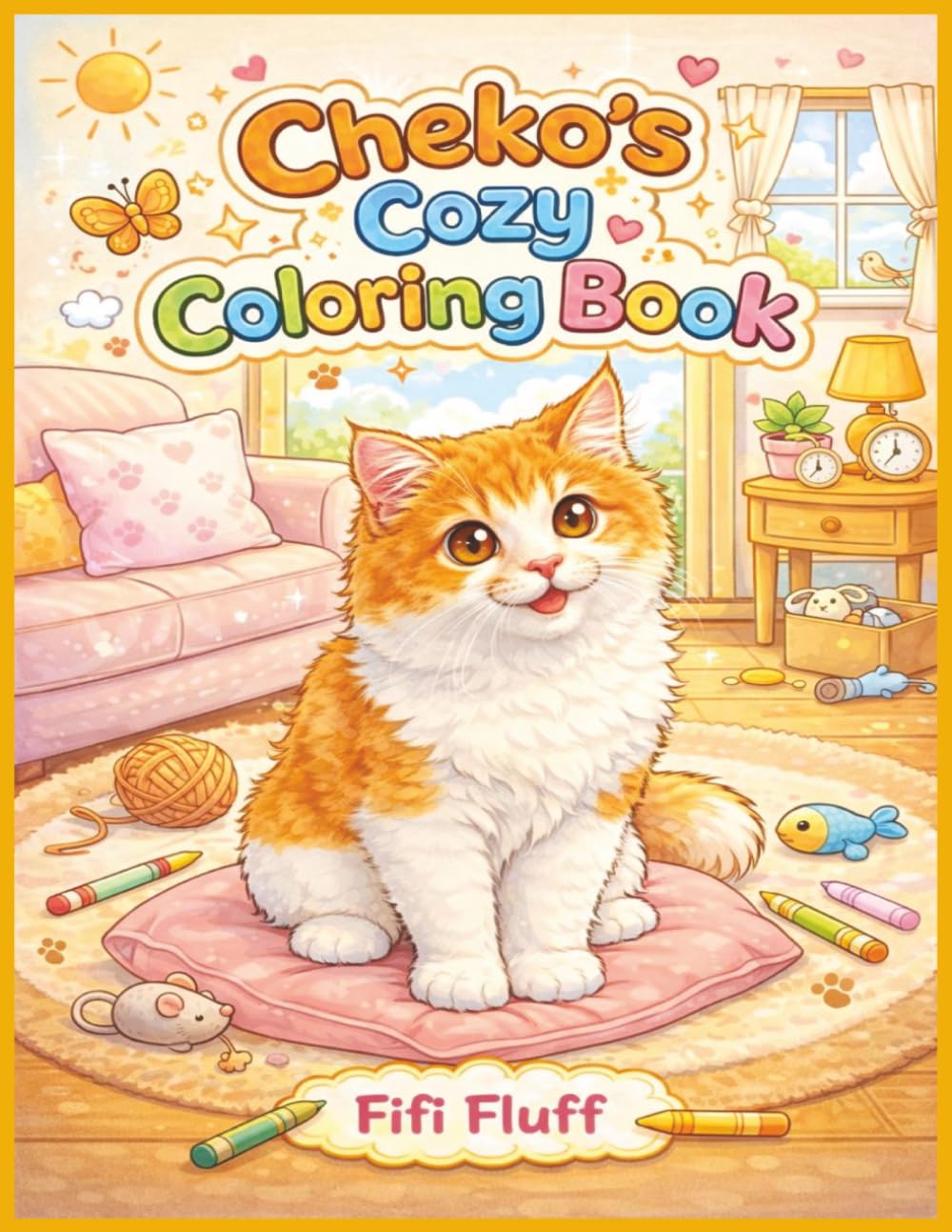 Cheko's Cozy Coloring Book: A CUTE AND COZY COLORING JOURNEY WITH CHEKO THE FLUFFY KITTEN