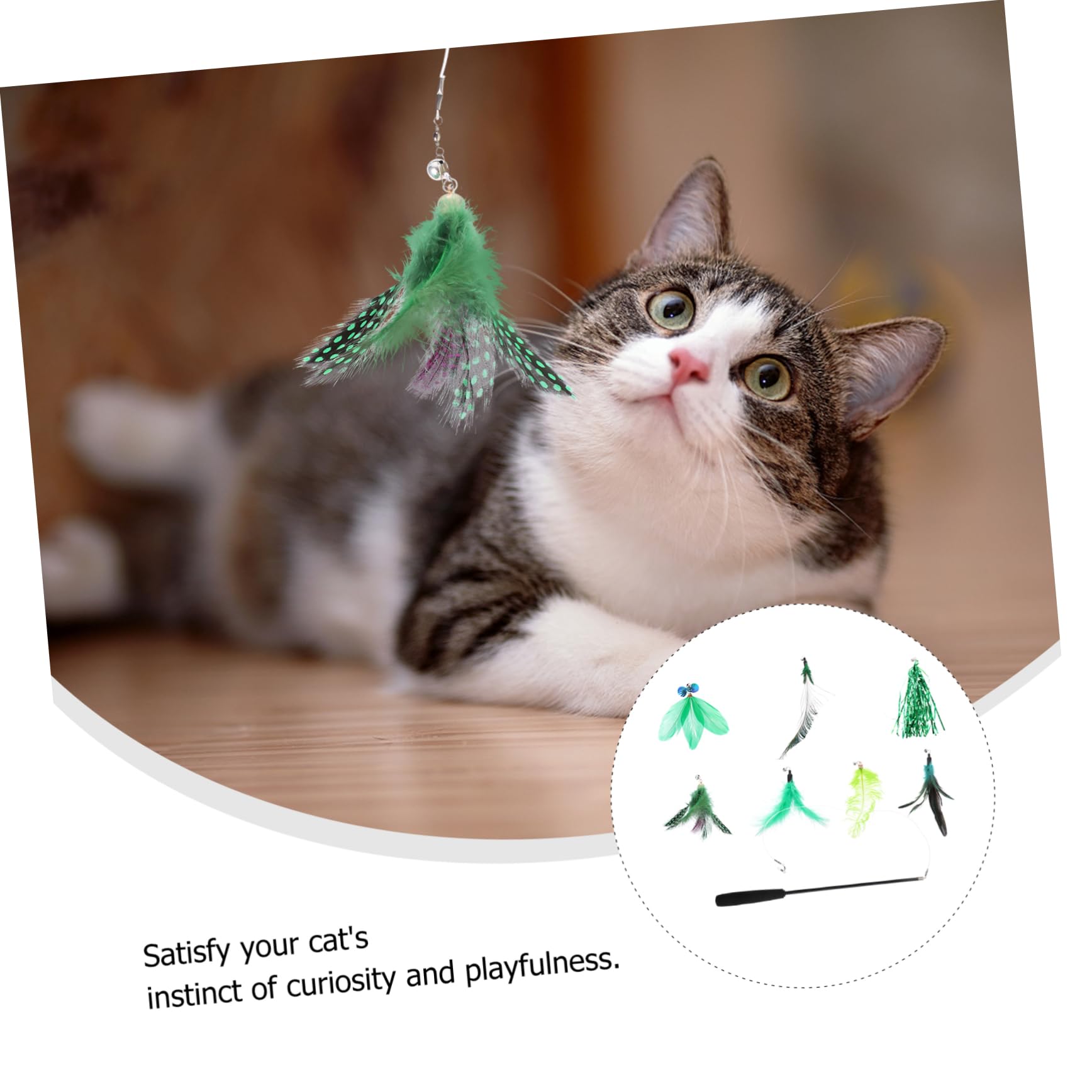 INOOMP 24pièces Kit De Jouets Interactifs pour Chats avec De Plume Et Accessoires Amusants pour Chats Actifs
