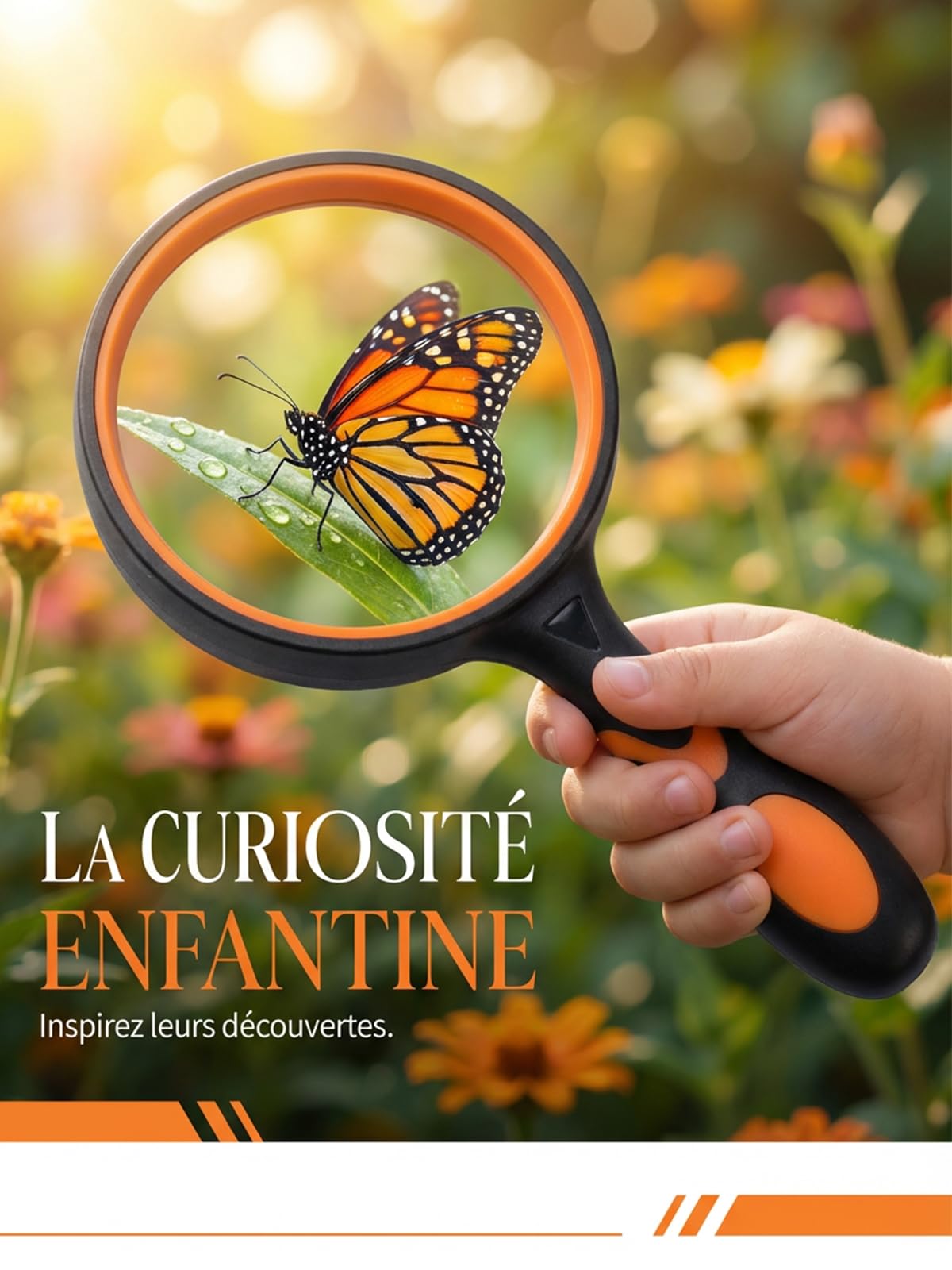 Soleado Loupe Enfant Haute Définition 65mm Lentille Verre Anti-Rayures Manche Caoutchouc Antidérapant