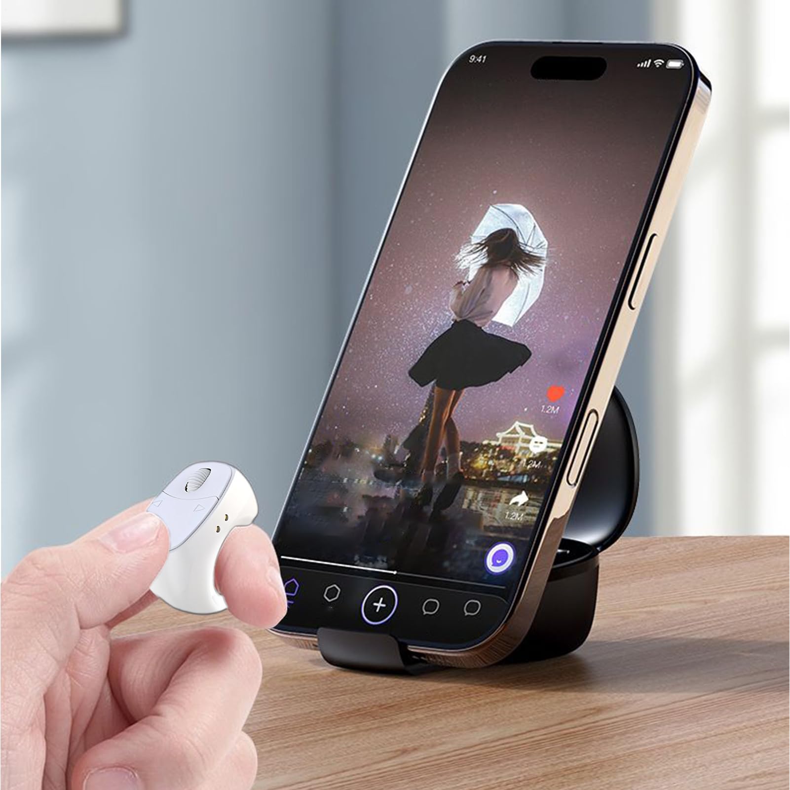 Page Turner – Fernbedienung für Score-Ring und Auslöser – Zubehör für Smartphone, Musiker, Aufnahme, Haus, Heimgebrauch