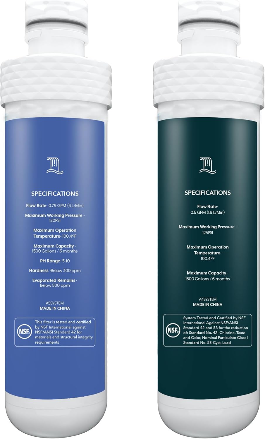 Replacement Filters Compatible with Avalon Branded Bottleless Water Coolers, Lasts 1500 Gallons, Dual Set