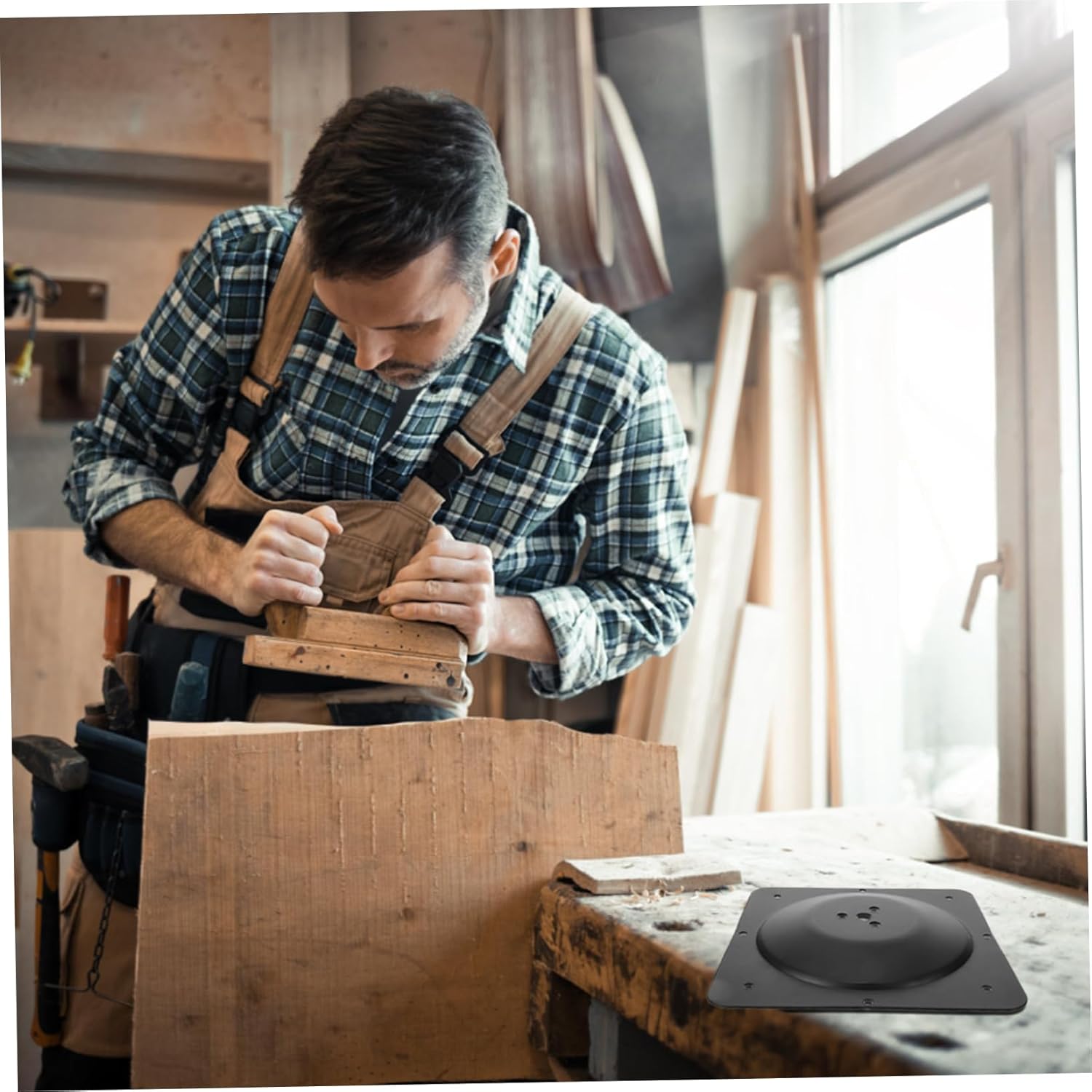 Garneck Table Leg Mounting Plate Multi Connector for Secure Furniture Assembly for DIY Projects and Repairs Cast Iron Easy Installation Black