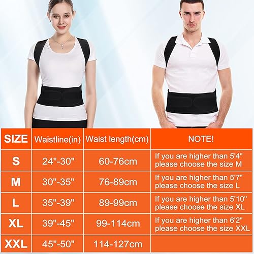Miniatura 7 de Corrector de postura de espalda para mujeres y hombres hombro lumbar ajustable transpirable mejora la postura y alivia el dolor en cuello espalda y