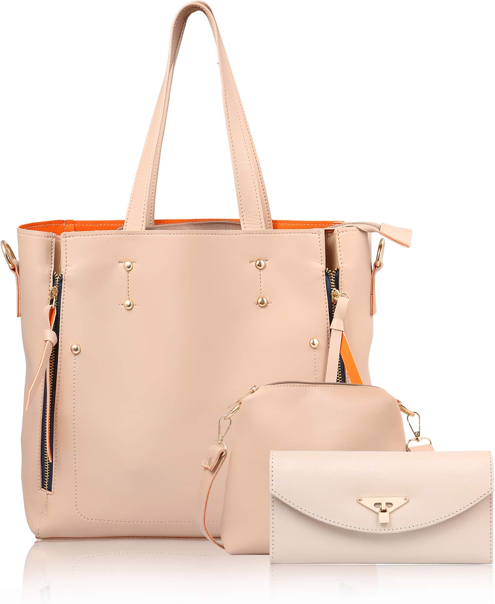 WOMEN MARKS Women's Handbag (Set of 3) (NSB-01-NEW CREAM_Cream)