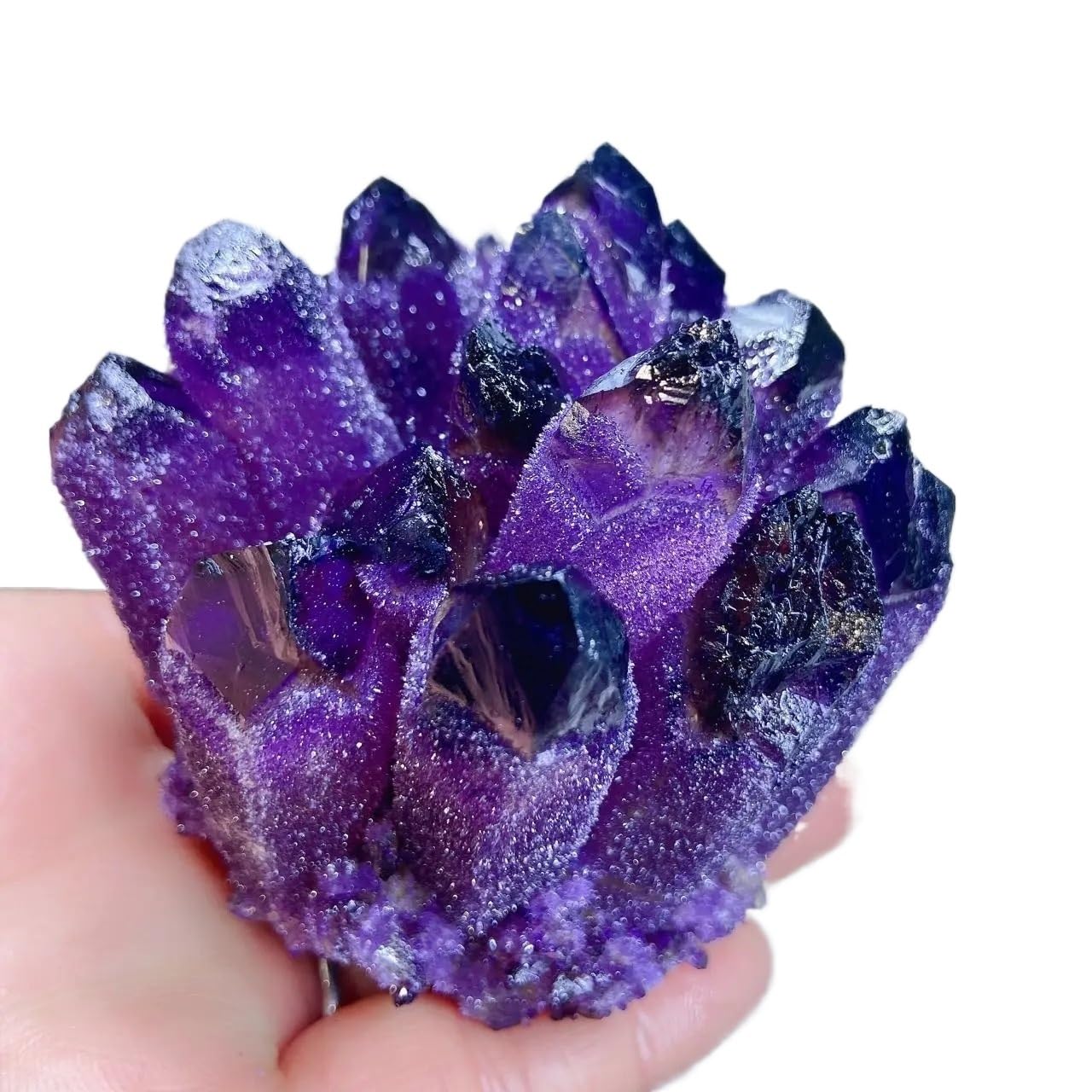 KJEBVHIRS Stone Violet Ghost Phantom Quartz Crystal Cluster 1pcs(500-600g)