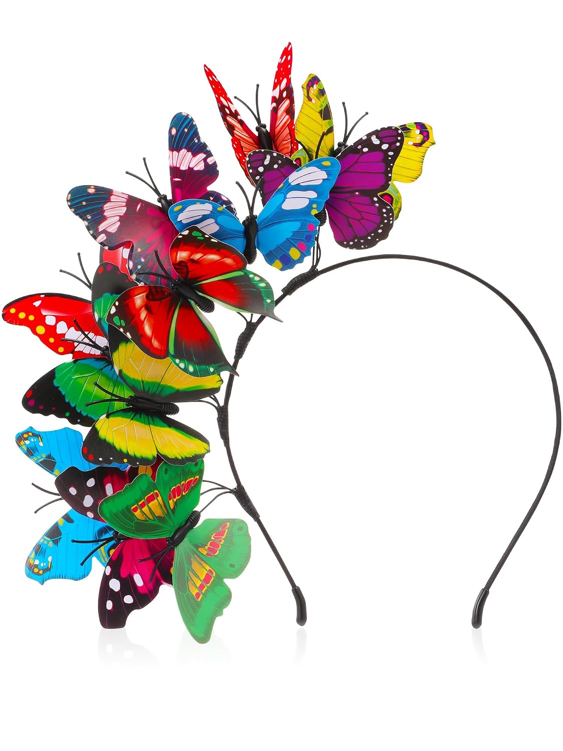 Zeyune Butterfly Fascinator Hat Monarch Butterfly Headband Women Crown Headpiece for Tea Party(Colorful)